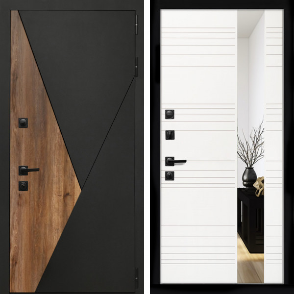 Входная дверь Гранит + Сити белый матовый