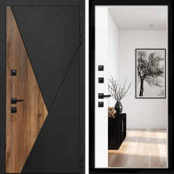 Входная дверь Гранит + Зеркало панорама Белый софт