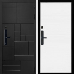 Входная дверь Квадро SMART + Гладкая белый матовый