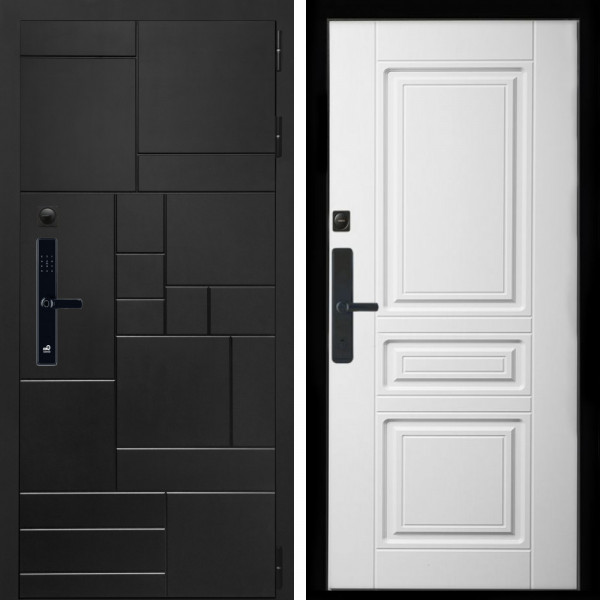 Входная дверь Квадро SMART + Классика белый матовый