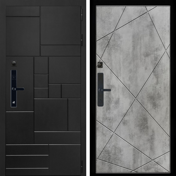 Входная дверь Квадро SMART + Лучи бетон светлый