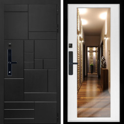 Входная дверь Квадро SMART + Зеркало беленый дуб