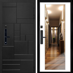 Входная дверь Квадро SMART + Зеркало белый софт