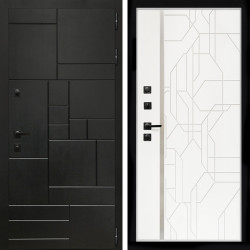 Входная дверь Квадро + Эверест нерж белый матовый