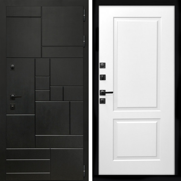 Входная дверь Квадро + ФЛ-117 белый матовый