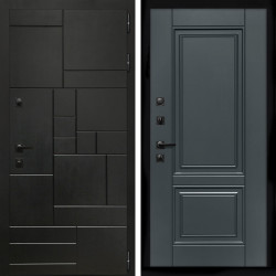 Входная дверь Квадро + ФЛ-117 с полосками графит