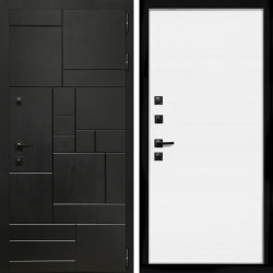 Входная дверь Квадро + Гладкая белый матовый