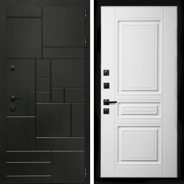 Входная дверь Квадро + Классика белый матовый