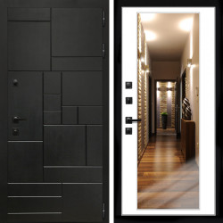 Входная дверь Квадро + Зеркало белый софт