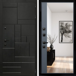 Входная дверь Квадро + Зеркало панорама Графит