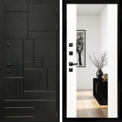 Входная дверь Квадро + Зеркало сб-16 белый матовый