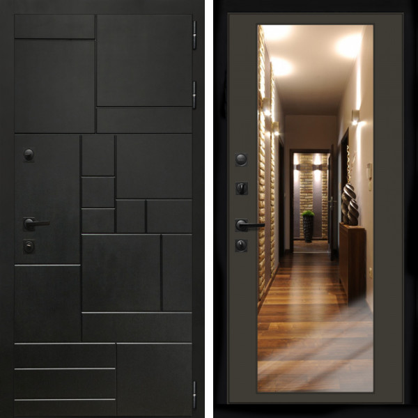 Входная дверь Квадро + Зеркало венге