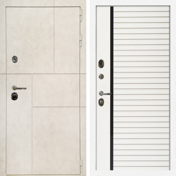 Входная дверь Лофт Бетон Светлый + Агата