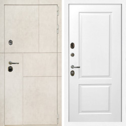 Входная дверь Лофт Бетон Светлый + ФЛ-117 белый матовый