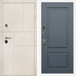 Входная дверь Лофт Бетон Светлый + ФЛ-117 с полосками графит
