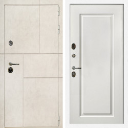 Входная дверь Лофт Бетон Светлый + ФЛ-119 белый матовый