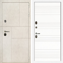 Входная дверь Лофт Бетон Светлый + Горизонт дуб кантри