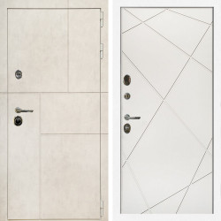 Входная дверь Лофт Бетон Светлый + Лучи белый