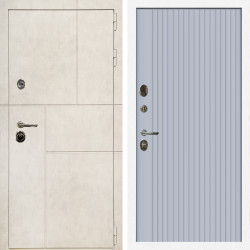 Входная дверь Лофт Бетон Светлый + Вертикаль Силк маус