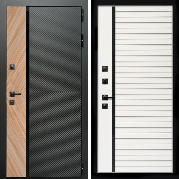 Входная дверь Оникс с стеклянной черной вставкой + Агата