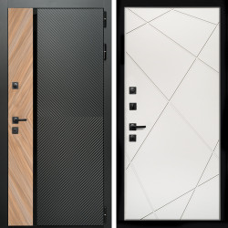 Входная дверь Оникс с стеклянной черной вставкой + Лучи белый