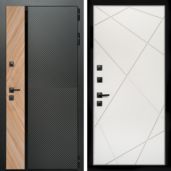 Входная дверь Оникс с стеклянной черной вставкой + Лучи белый