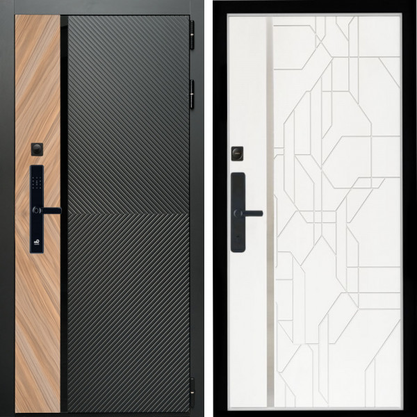 Входная дверь Оникс SMART + Эверест нерж белый матовый