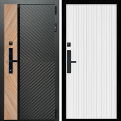 Входная дверь Оникс SMART + Вертикаль белый матовый