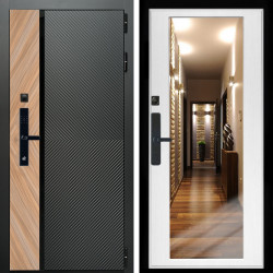 Входная дверь Оникс SMART + Зеркало беленый дуб