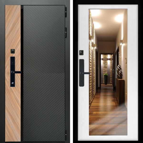 Входная дверь Оникс SMART + Зеркало беленый дуб