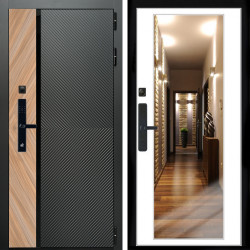 Входная дверь Оникс SMART + Зеркало белый софт