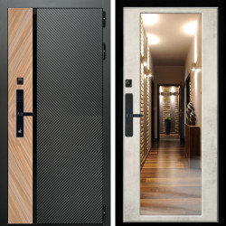 Входная дверь Оникс SMART + Зеркало бетон светлый