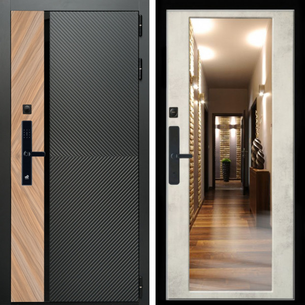 Входная дверь Оникс SMART + Зеркало бетон светлый