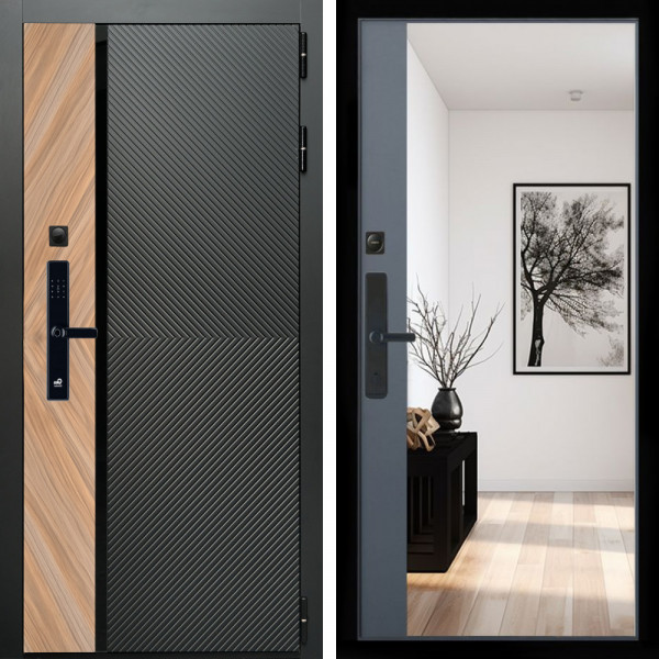 Входная дверь Оникс SMART + Зеркало панорама Графит