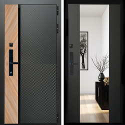 Входная дверь Оникс SMART + Зеркало сб-16 черный кварц