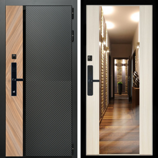 Входная дверь Оникс SMART + Зеркало СБ-16 сандал белый