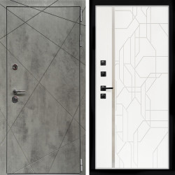 Входная дверь Премиум Бетон Темный + Эверест нерж белый матовый