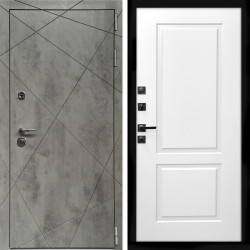 Входная дверь Премиум Бетон Темный + ФЛ-117 белый матовый