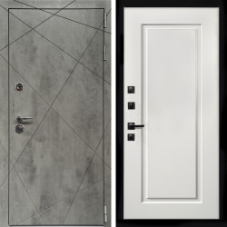 Входная дверь Премиум Бетон Темный + ФЛ-119 белый матовый