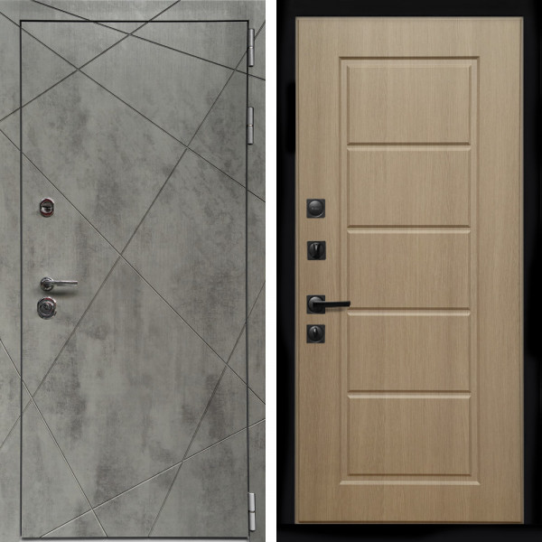 Входная дверь Премиум Бетон Темный + ФЛ-39 эко дуб