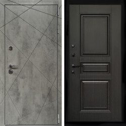 Входная дверь Премиум Бетон Темный + Классика венге