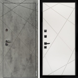 Входная дверь Премиум Бетон Темный + Лучи белый