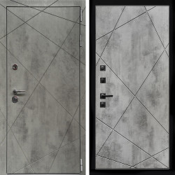 Входная дверь Премиум Бетон Темный + Лучи бетон светлый