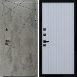Входная дверь Премиум Бетон Темный + Вертикаль Силк маус