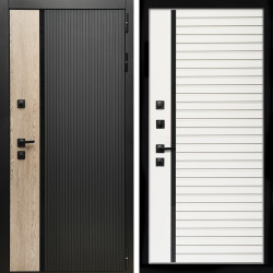 Входная дверь Престиж с стеклянной черной вставкой + Агата