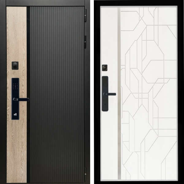 Входная дверь Престиж SMART + Эверест нерж белый матовый