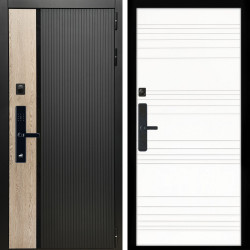 Входная дверь Престиж СО Стеклом SMART + Горизонт дуб кантри