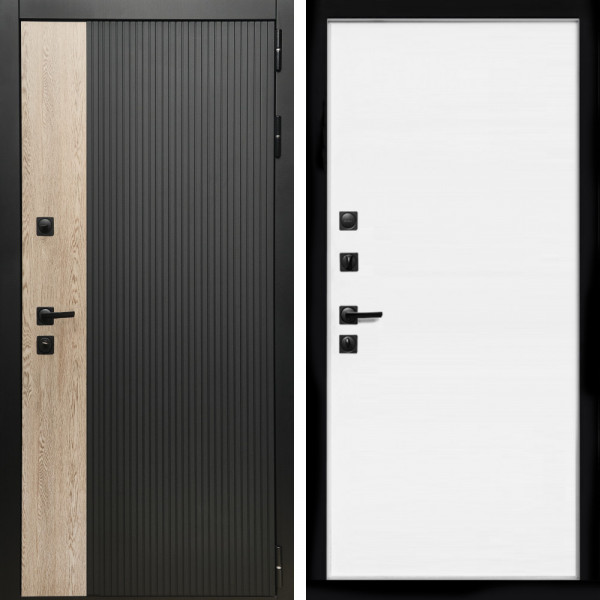 Входная дверь Престиж + Гладкая белый матовый