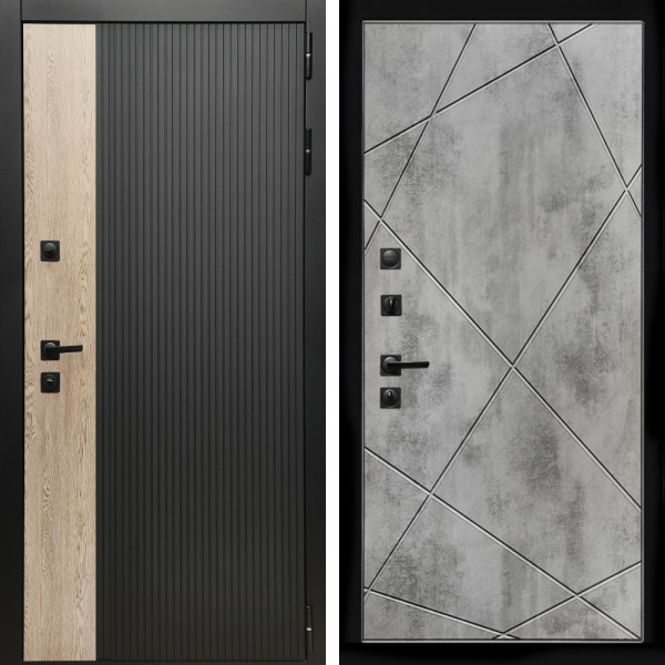 Входная дверь Престиж + Лучи бетон светлый