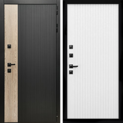 Входная дверь Престиж + Вертикаль белый матовый